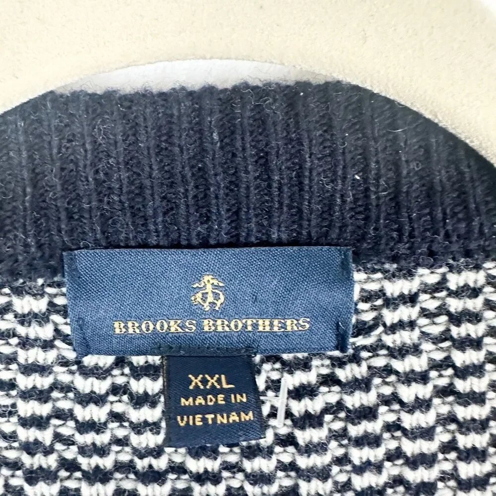 Brooks Brothers Merino Wool Birdseye Sweater Size XXL Fisherman Preppy Classic